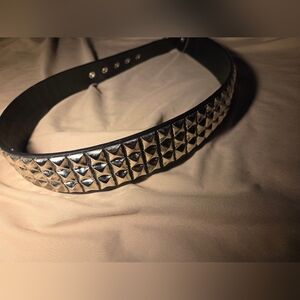 Studded Black and Silver Belt